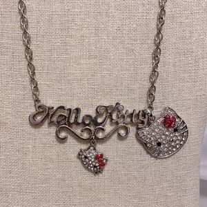 Beautiful rhinestone accent Hello Kitty necklace